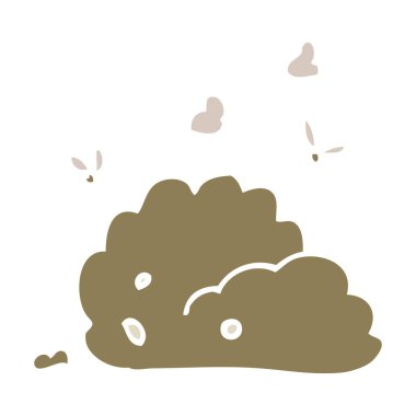 düz renk illüstrasyon karikatür köpek kakası