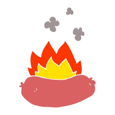 sosis, vektör, illüstrasyon karikatür doodle