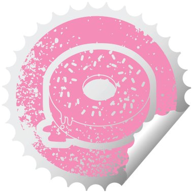 sıkıntılı etiket simge tasarlamak lezzetli bir buzlu donut