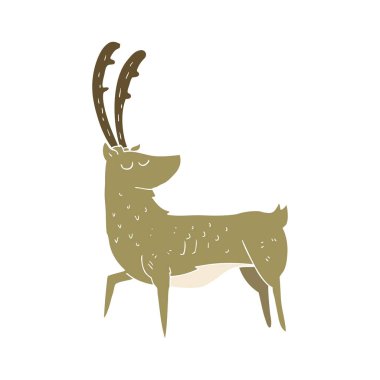düz renk illüstrasyon erkekçe geyik