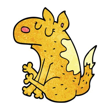 çizgi film doodle köpek oturma