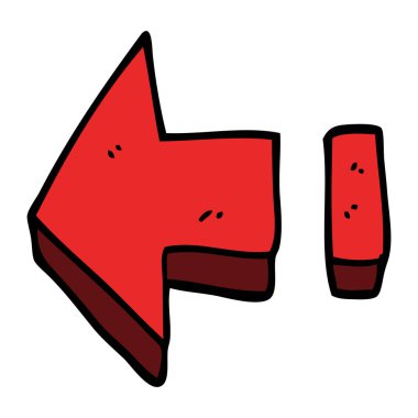 çizgi film doodle kırmızı ok