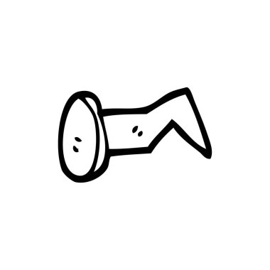 çizgi film doodle eski bükülmüş demir çivi 