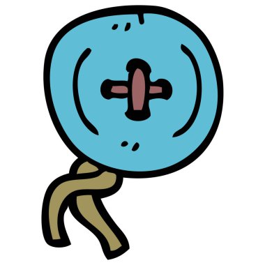 Doodle eski düğmesi illüstrasyon karikatür