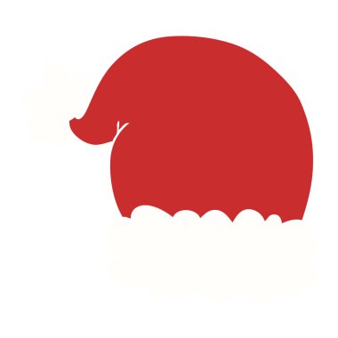 düz renk stili karikatür Noel şapka