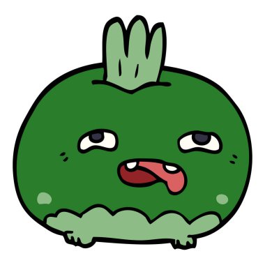 çizgi film doodle mutlu kök sebze