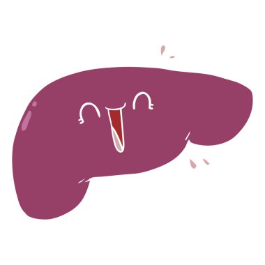 düz renk tarzı çizgi film karaciğer