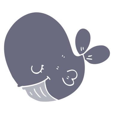 düz renk tarzı çizgi film balina