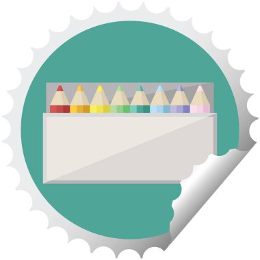 grafik vektör çizim etiket damga yuvarlak kalemler renklendirme paketi
