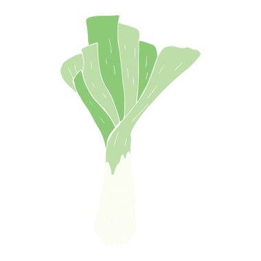 pırasa düz renkli çizimi