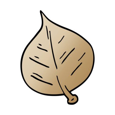 çizgi film doodle yaprak, vektör çizim 