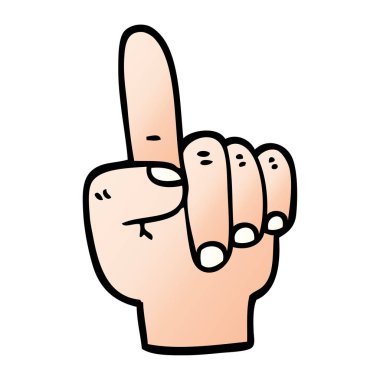 vektör degrade illüstrasyon karikatür el işaret