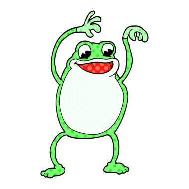 kurbağa, vektör, illüstrasyon karikatür doodle