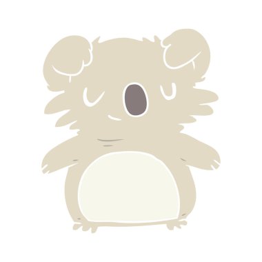 düz renk tarzı çizgi film koala