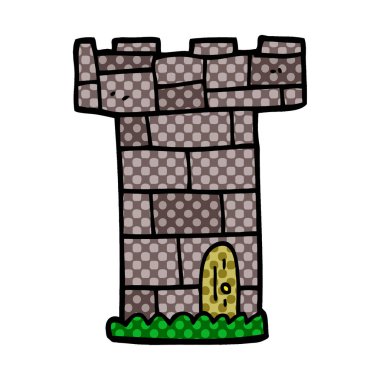 çizgi film doodle kale kule