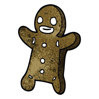 çizgi film doodle zencefilli kurabiye adam