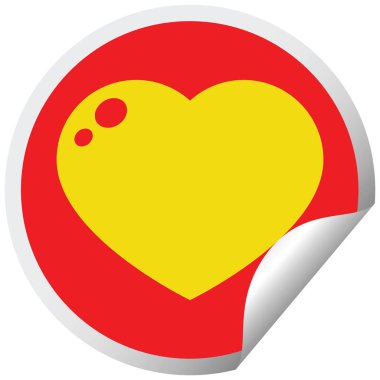 etiket grafik vektör çizim Etiket soyma dairesel peeling kalp