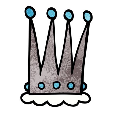 çizgi film doodle taç vektör çizim 