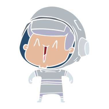 düz renk tarzı çizgi film astronot adam