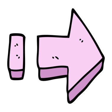 çizgi film doodle işaret eden ok