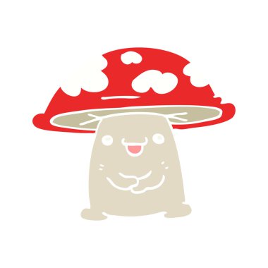 düz renk tarzı çizgi film mantar karakteri