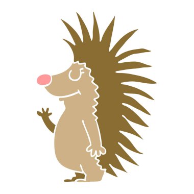 çizgi film doodle dikenli kirpi