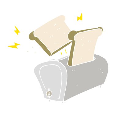 ekmek kızartma makinesi düz renkli çizimi