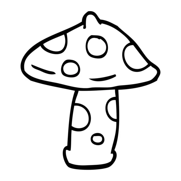 Linha Desenho Desenhos Animados Toadstool — Vetor de Stock