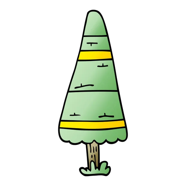 Dibujos Animados Garabato Árbol Navidad — Vector de stock