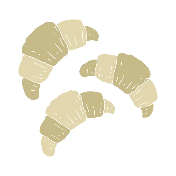 Platt Färg Illustration Croissanter — Stock vektor