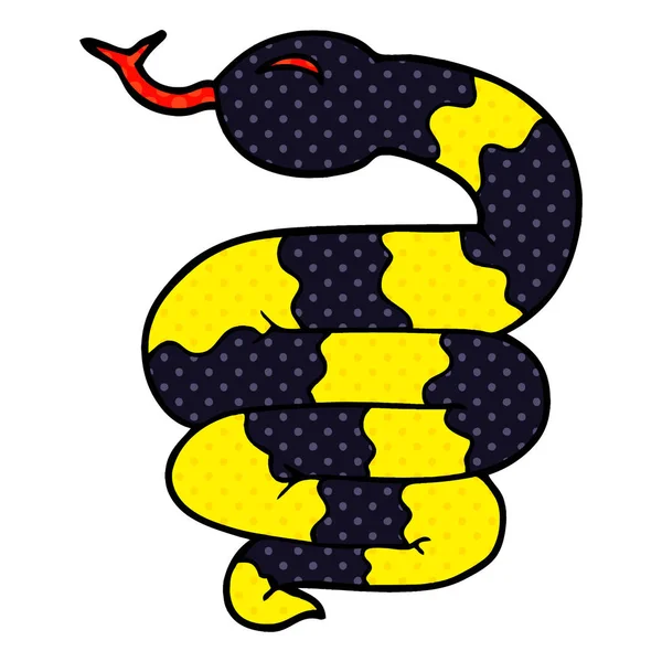 Dibujos Animados Doodle Serpiente Vector Ilustración — Vector de stock