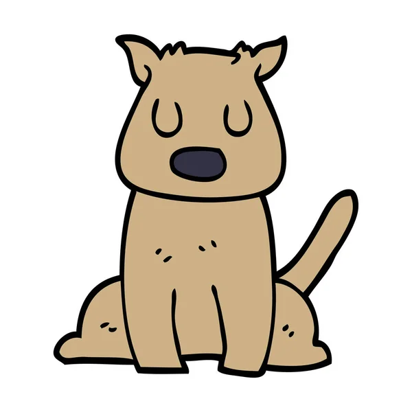 Мультфильм Каракули Спокойная Собака — стоковый вектор