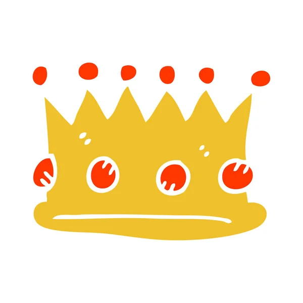Illustrazione Colori Piatto Cartone Animato Corona Reale — Vettoriale Stock