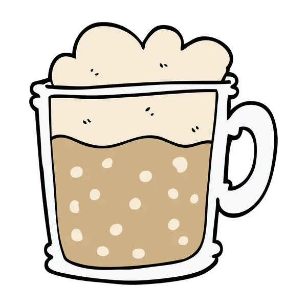 Cartoon Doodle Foamy Latte — Stock Vector