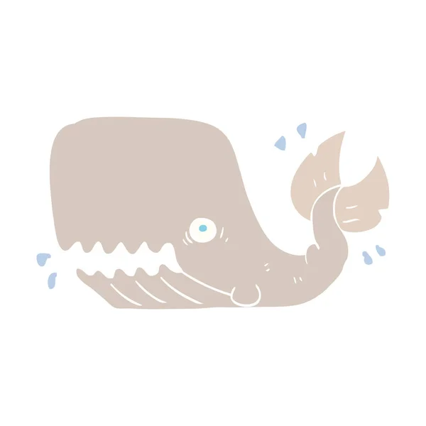 怒っているクジラのフラット カラー イラスト — ストックベクタ