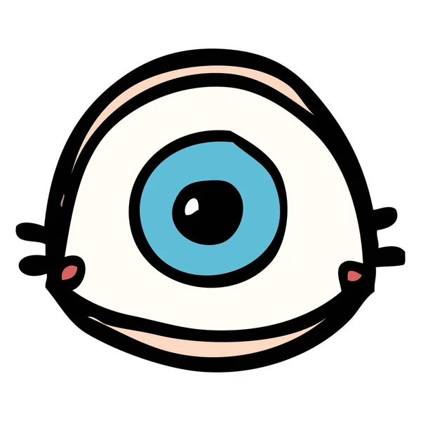 Desenho Animado Doodle Olho Azul — Vetor de Stock