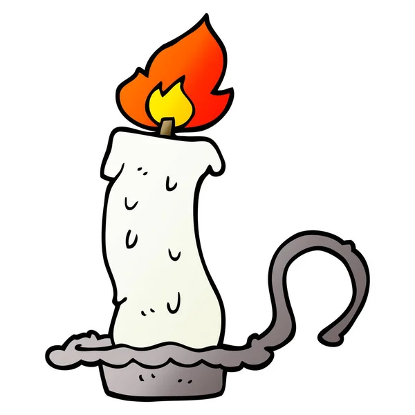 Cartoon Doodle Burning Candle — Stock Vector