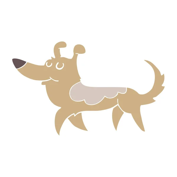 Egale Kleur Stijl Cartoon Hond — Stockvector