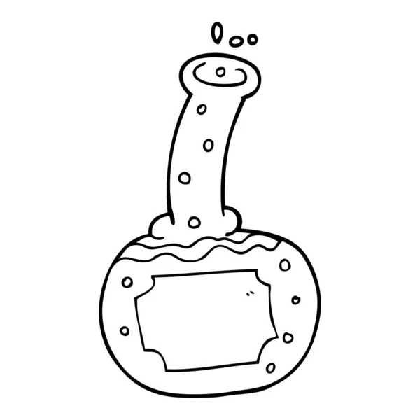 Dessin Ligne Potions Expérience Dessin Animé — Image vectorielle