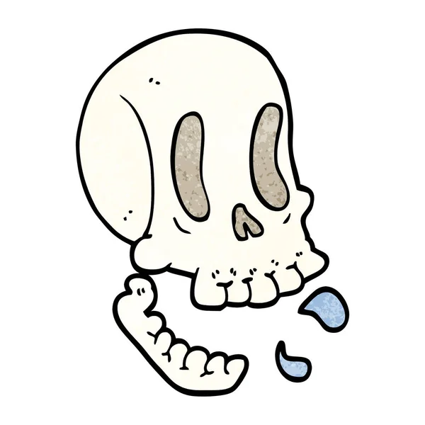 Divertido Dibujo Animado Garabato Cráneo — Archivo Imágenes Vectoriales