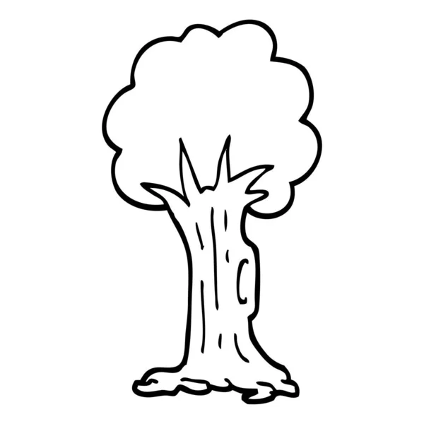 Schwarz Weißer Cartoon Baum — Stockvektor