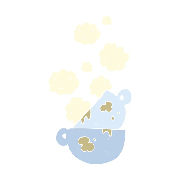 Плоская Цветная Иллюстрация Стопки Грязных Кофейных Чашек — стоковый вектор