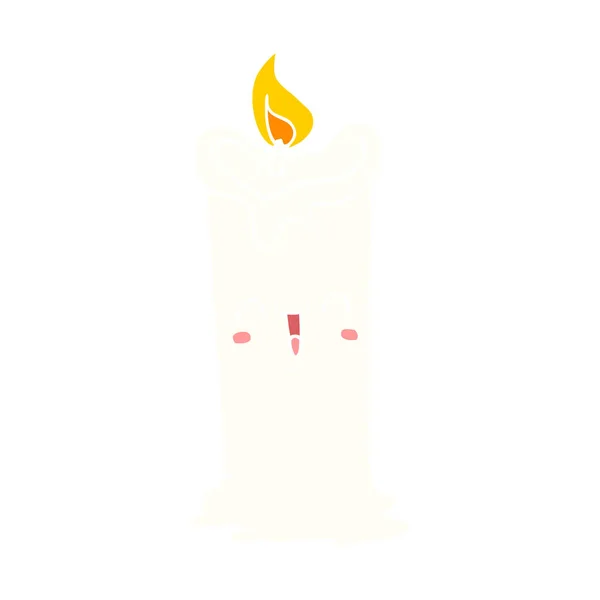 纯色风格动画片快乐蜡烛 — 图库矢量图片