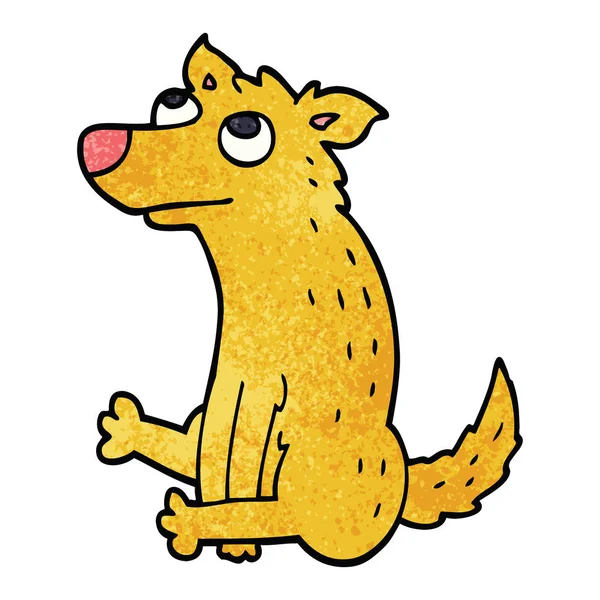 Zeichentrickkritzelhund Sitzt — Stockvektor