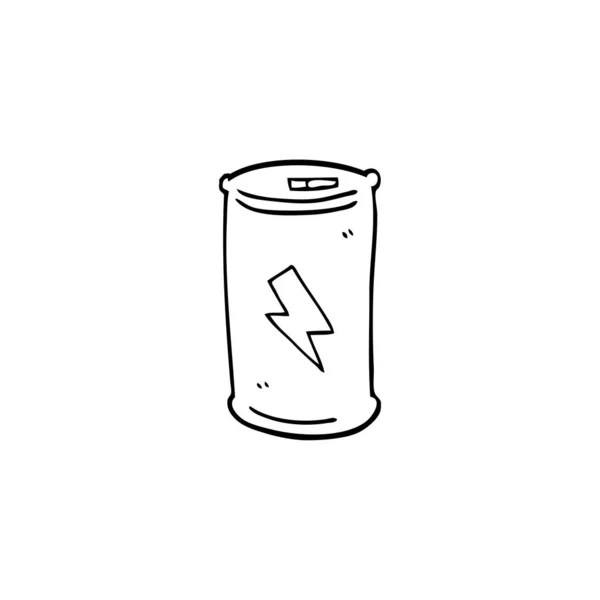 Line Drawing Cartoon Electric Battery — Stock Vector