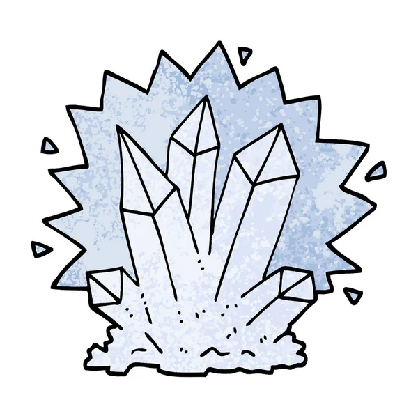 Dokulu Grunge Illüstrasyon Karikatür Doğal Kristaller — Stok Vektör