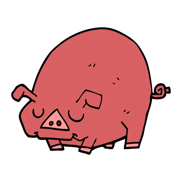 漫画落書き脂肪豚 — ストックベクタ