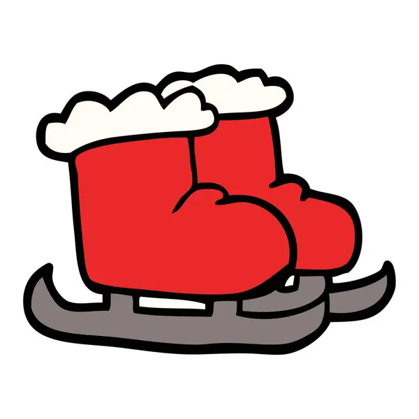 Cartoon Doodle Ice Skating Boots — Stock Vector