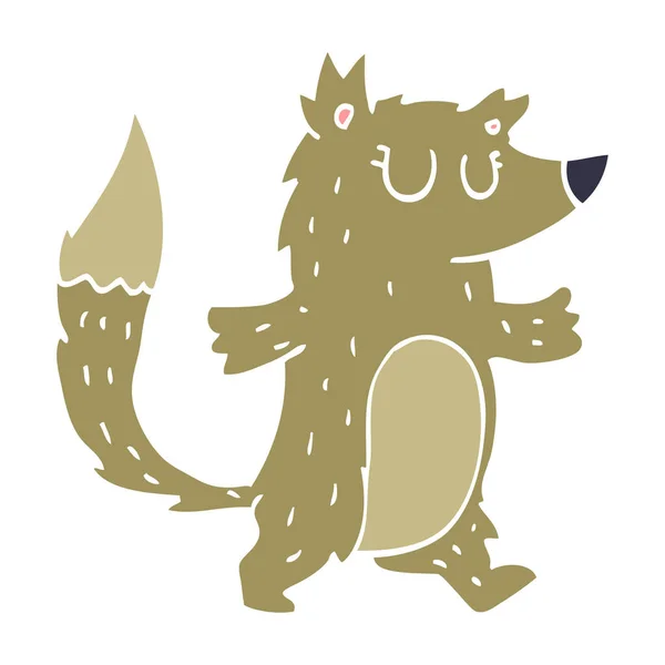 Rajzfilm Doodle Wolf Vektor Ábra — Stock Vector