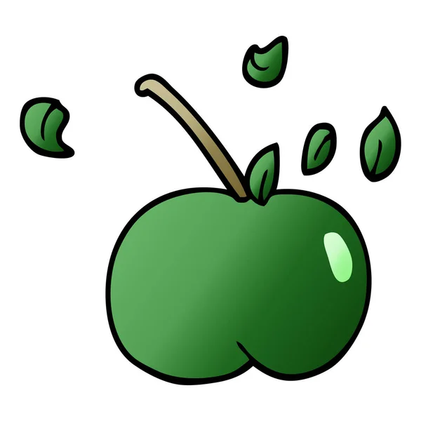Γελοιογραφία Doodle Ζουμερός Μήλο — Διανυσματικό Αρχείο